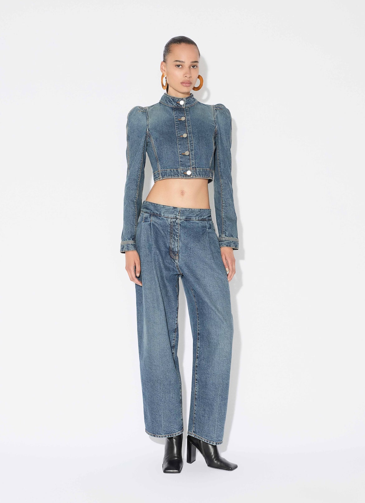 데님 테일러드 팬츠 ALAÏA 블루 데님 테일러드 팬츠